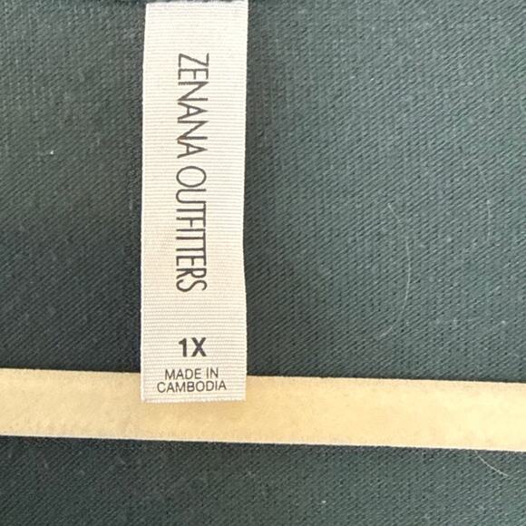 Zenana Outfitters Hunter Green Snap Up Duster Sz1X - Picture 5 of 6